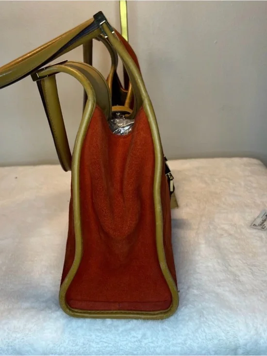 RARE GUCCI Vintage Red Orange Suede Jackie Bag Top-Handle Shoulder Bag - Picture 4 of 16